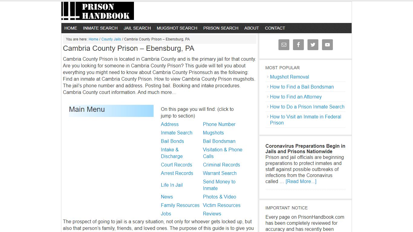 Cambria County Prison – Ebensburg, PA